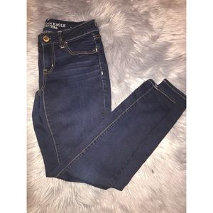 American Eagle Dark Blue Jeggings (size 4 short)